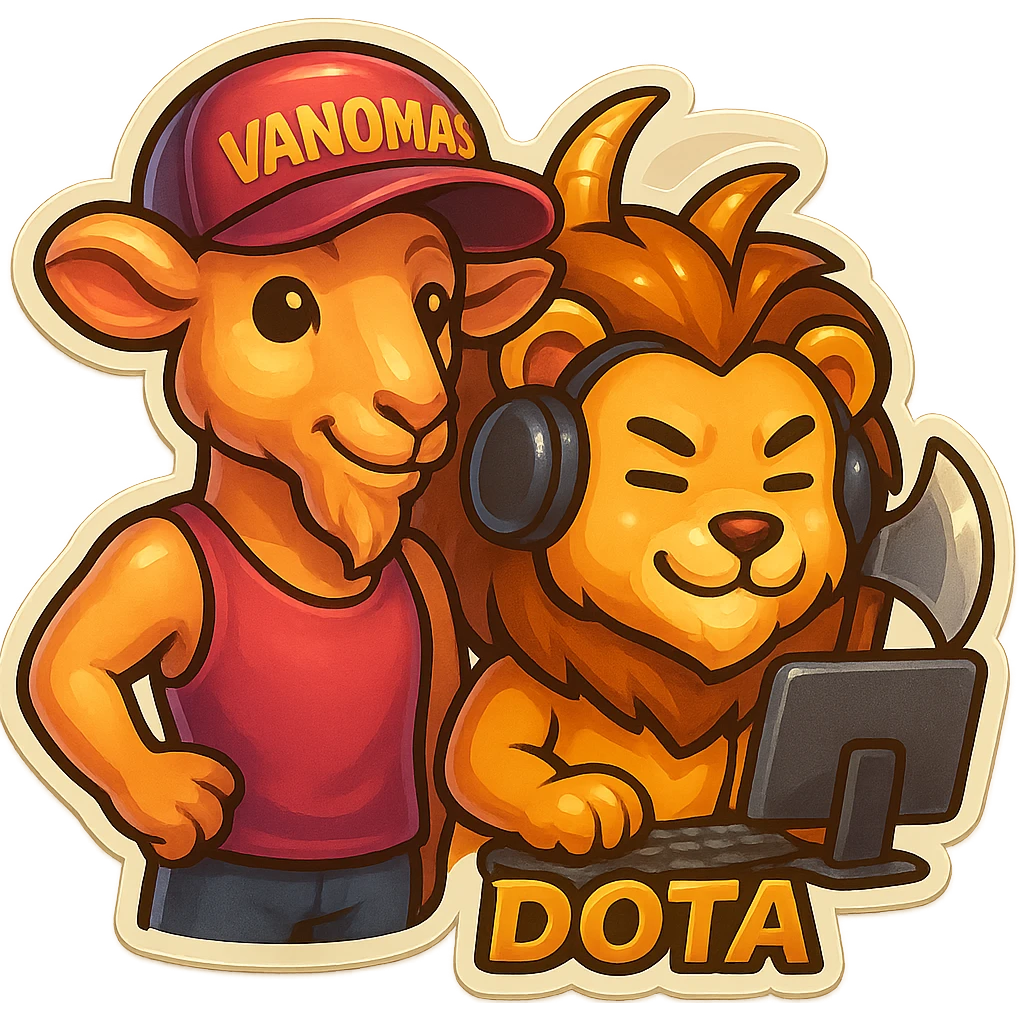 Add a humanoid goat character next to the existing subject, wearing a pink tank top and a cap with the inscription 'VANOMAS', in the style of a Telegram sticker, maintaining transparent background. emoji