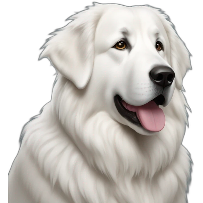 A photo realistic Great Pyrenees  emoji