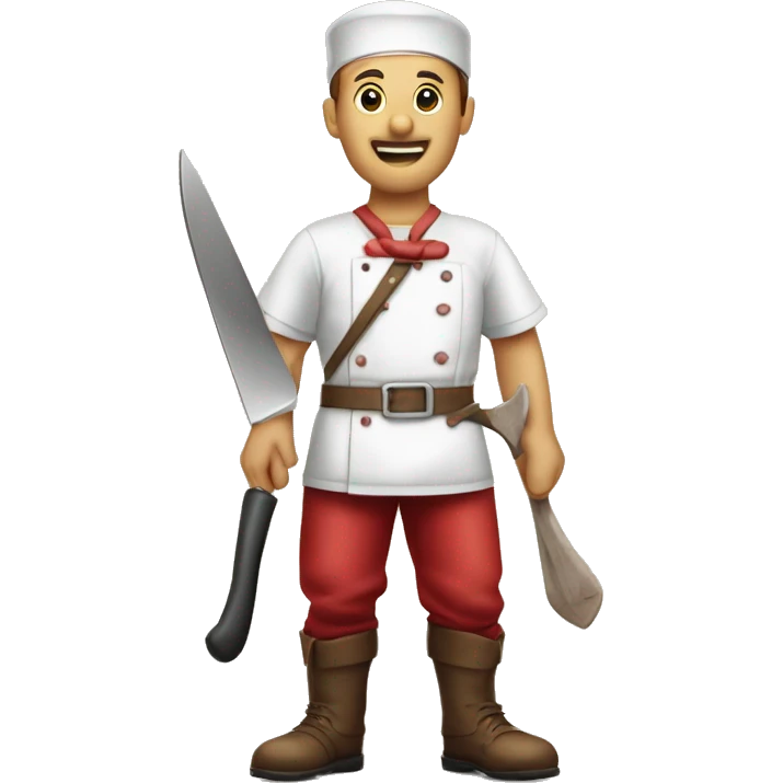 PAAGON MEATS BUTCHER SHOP WITH WO BIG KNIVES emoji