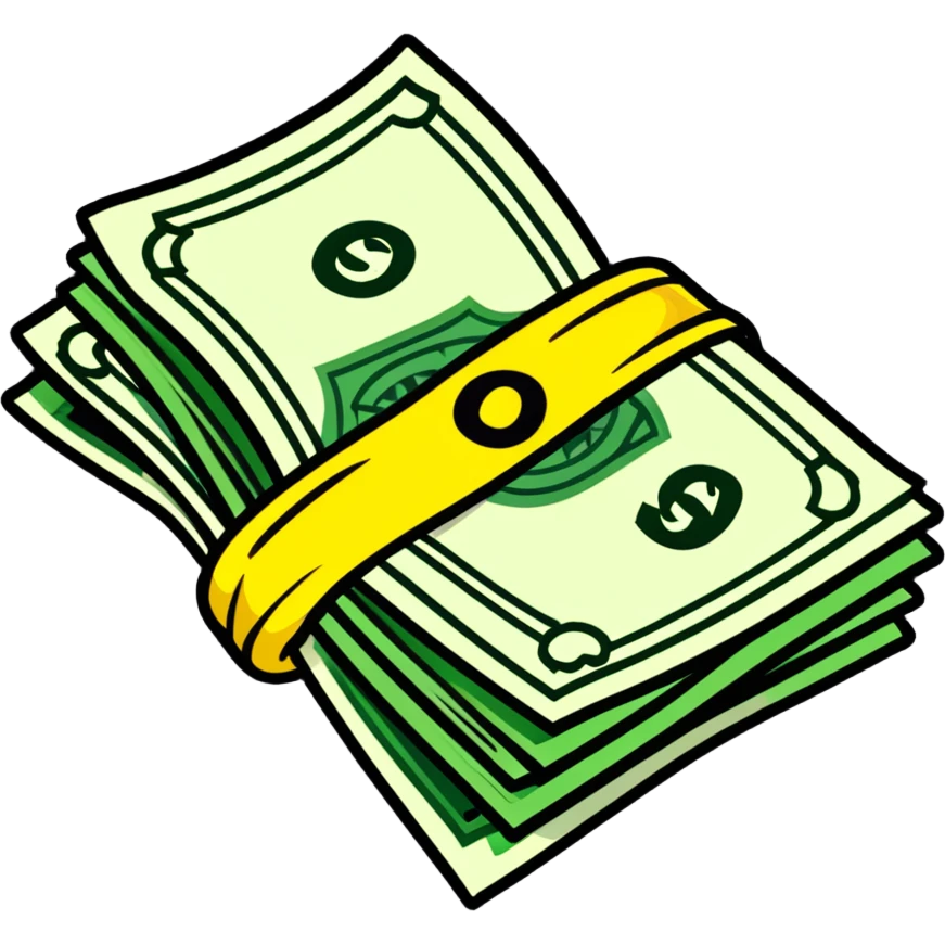 pink bundle of cash emoji