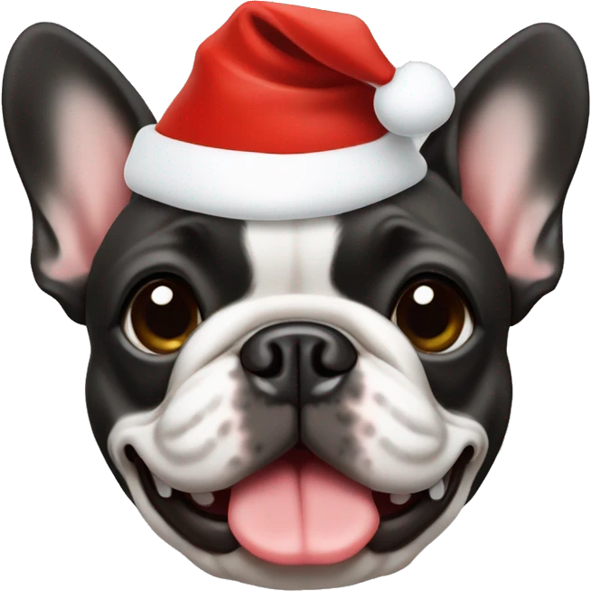 French bulldog Santa hat  emoji