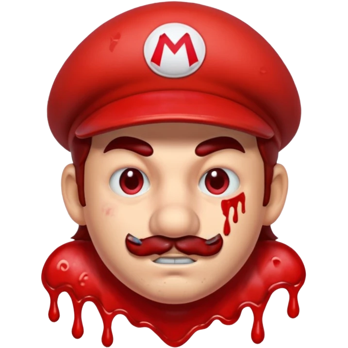 mario a lot of blood on his face emoji