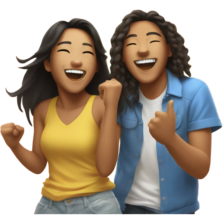 Sunkissed Filipino friends at a raving having a blast  emoji