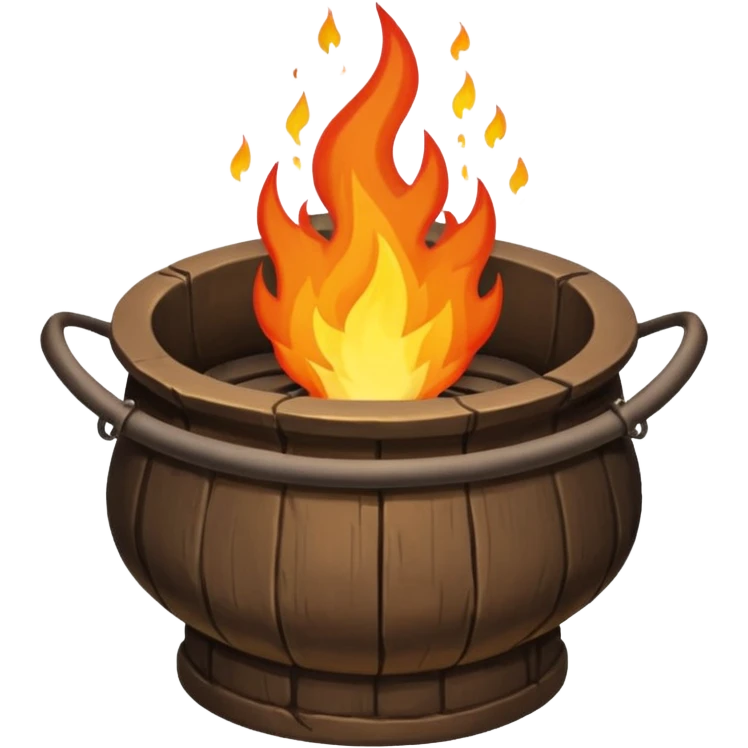 can you make a really medieval looking fire basin with a fire coming out of the top emoji