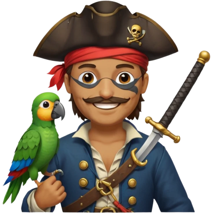 pirate and parrot emoji