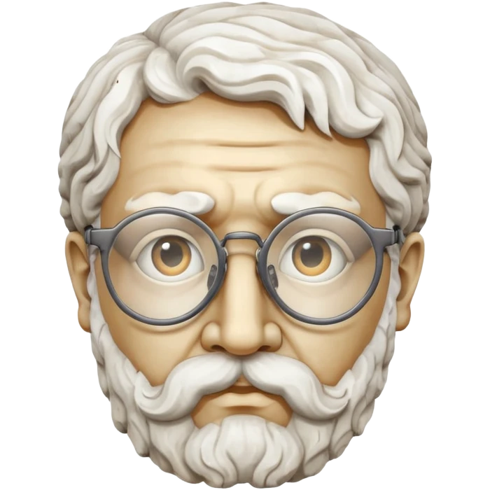 marble greek statue head  with spectacles emoji