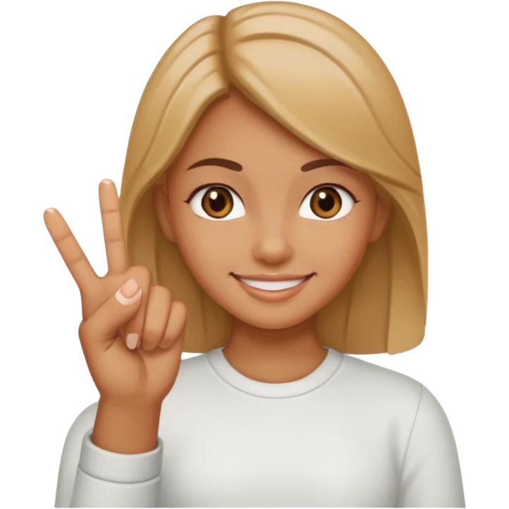 Chica sacando el dedo de enmedio y sonriendo emoji