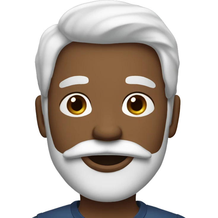 a man with a dirty beard but a long mustache, auburn hair, but part of the hair is white, and he has vitiligo disease on his skin emoji