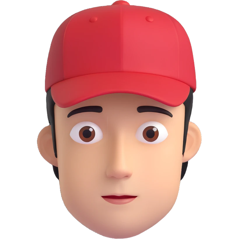 man with a red hat emoji