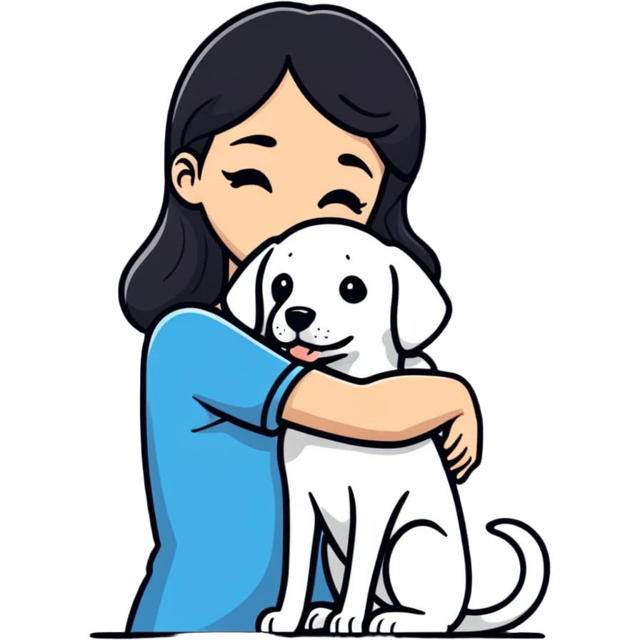 woman romance with dog emoji