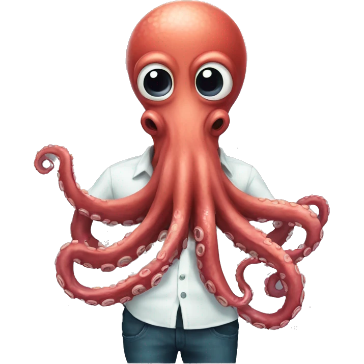 kraken octopus with a shirt emoji