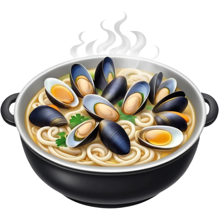 Udon nabe with mussels and clams  emoji