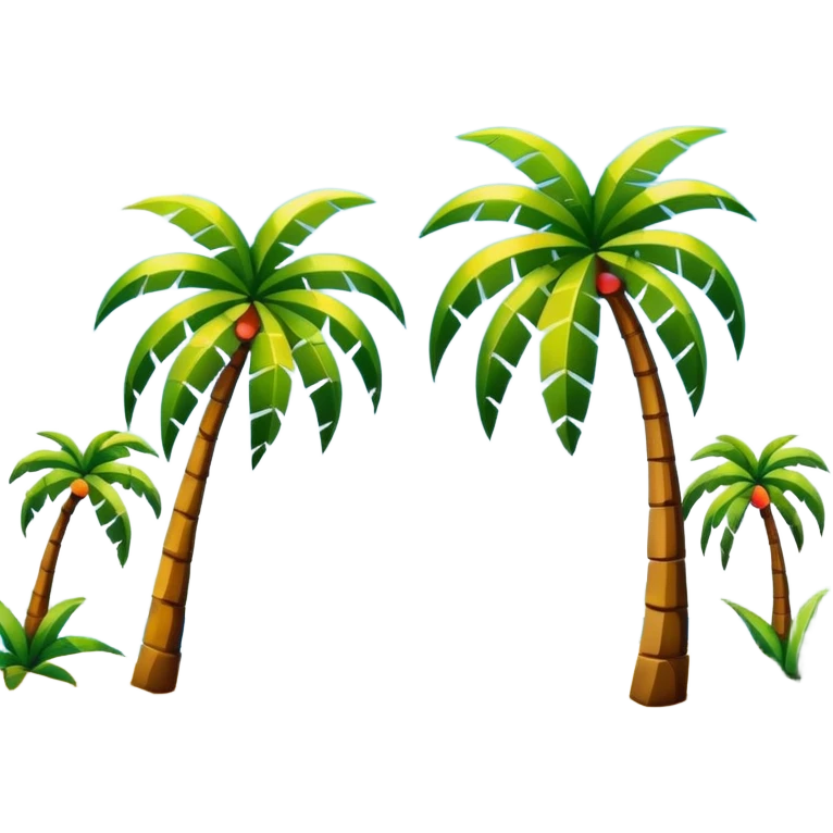 abstract art palm trees beach landscape  emoji