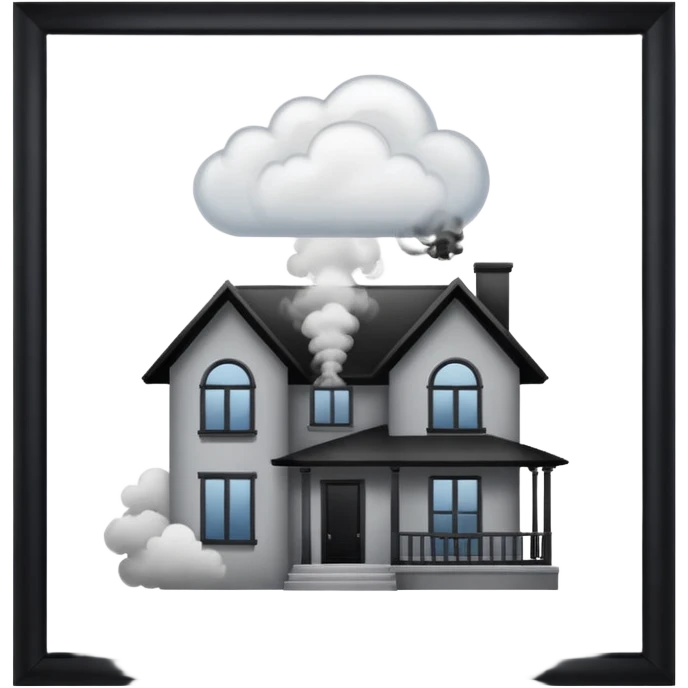 The house from which the smoke is coming emoji