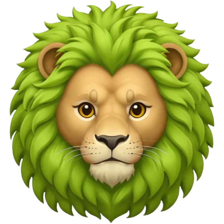 lime-colored lion emoji