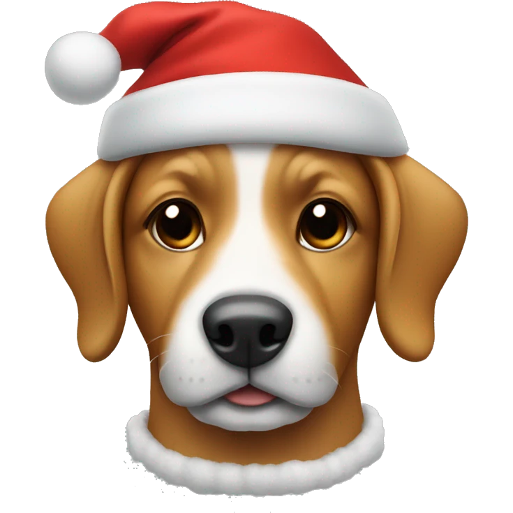 Dog wearing a Santa hat emoji