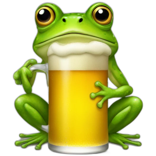 frog with a beer emoji
