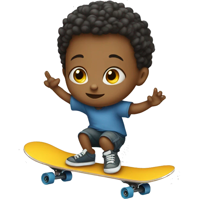 Baby boy on a skateboard emoji