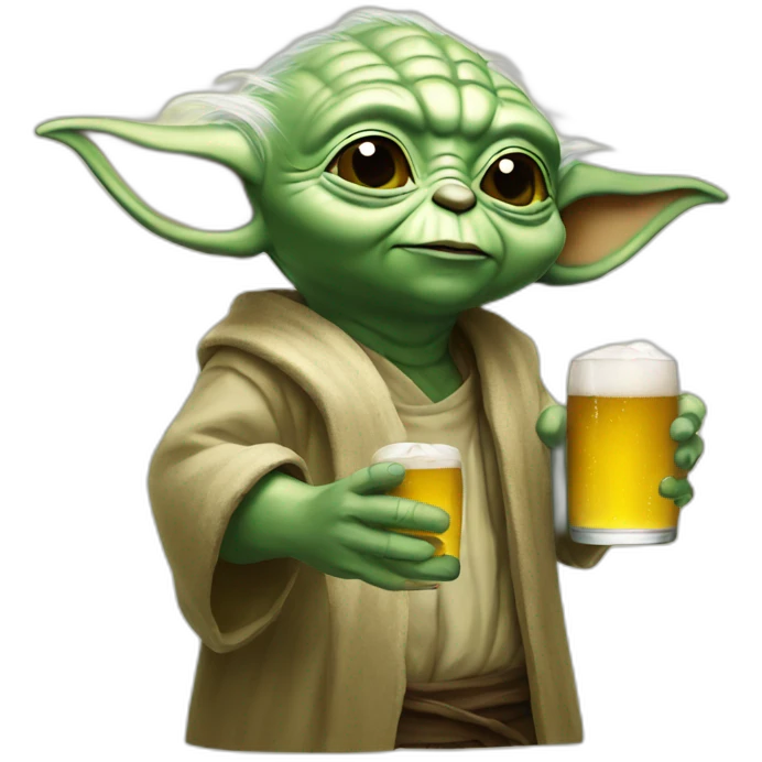 Yoda drink beer emoji
