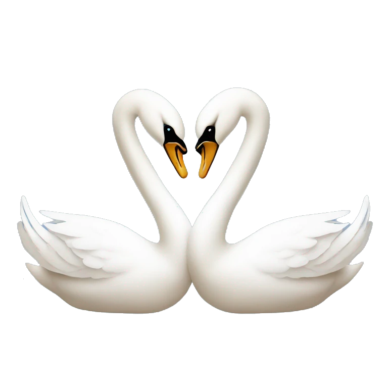 Two swans forming a heart emoji