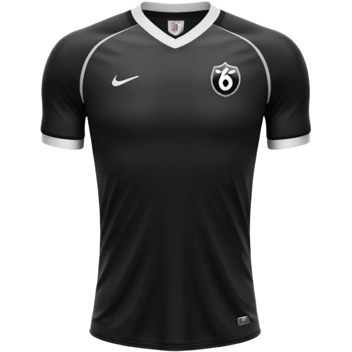 maillot football uni noir sans numéro ni logo emoji