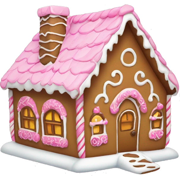 gingerbread house pink emoji