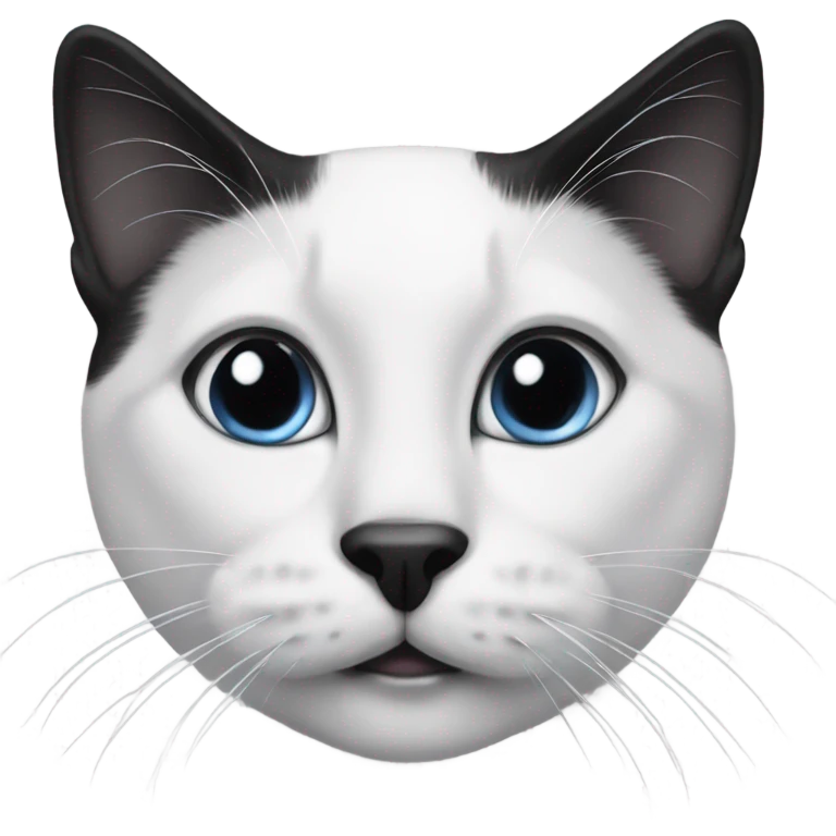 Black and white cat with a black nose emoji