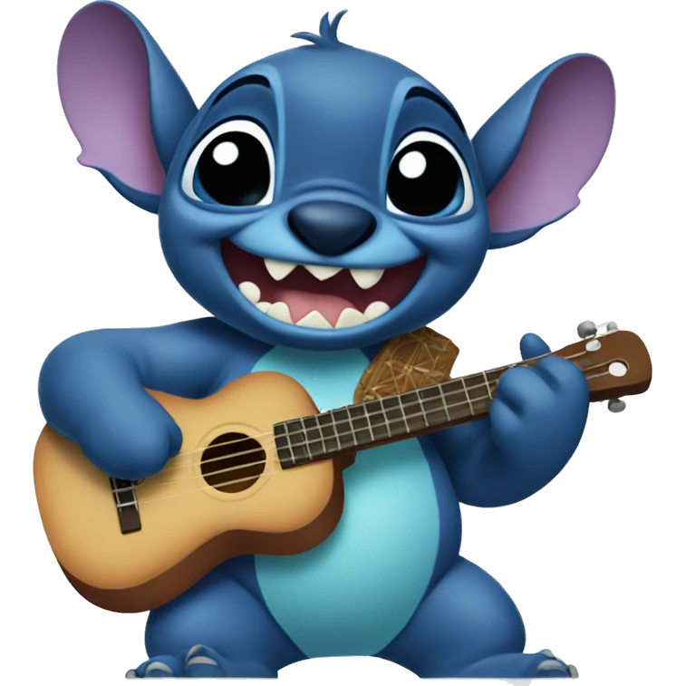 disney character stitch playing the ukulele  emoji
