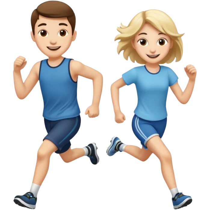 Boy and girl running  emoji
