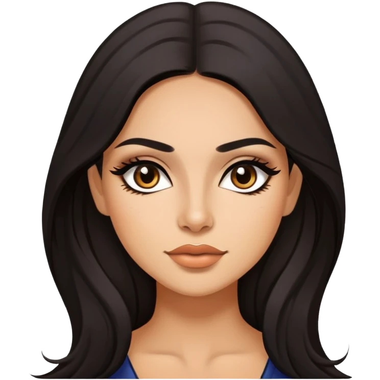 pretty latina long hair baddie with eyeliner emoji