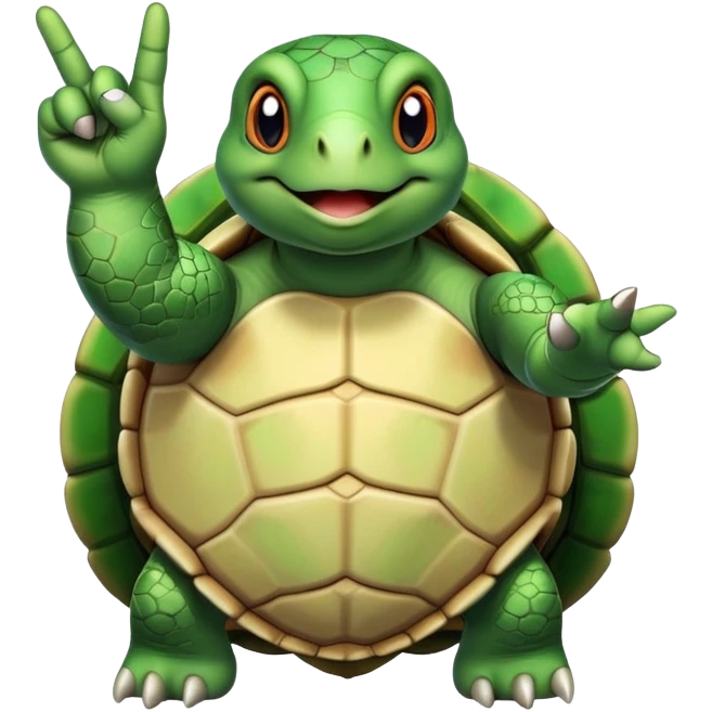 Turtle throwing up middle finger  emoji