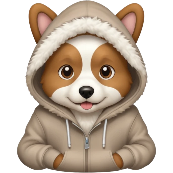 Dog wearing a hoodie emoji