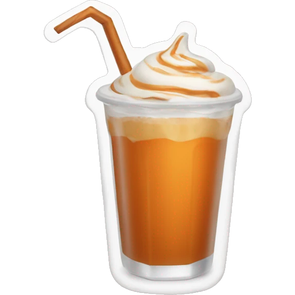 Pumpkin spice iced drink emoji