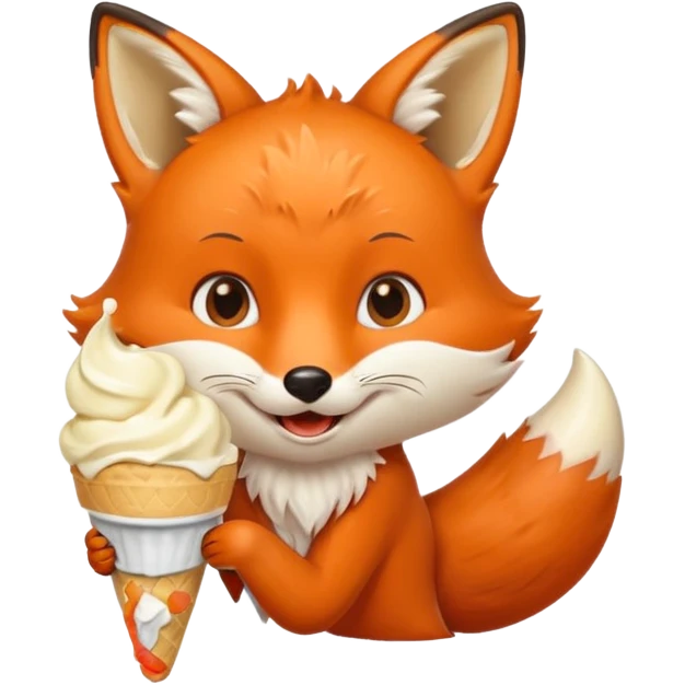 dondurma yiyen tilki emoji