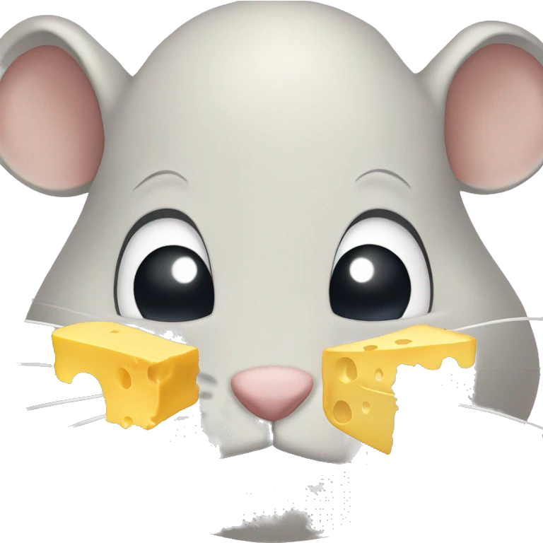 Mouse with piece of cheese emoji