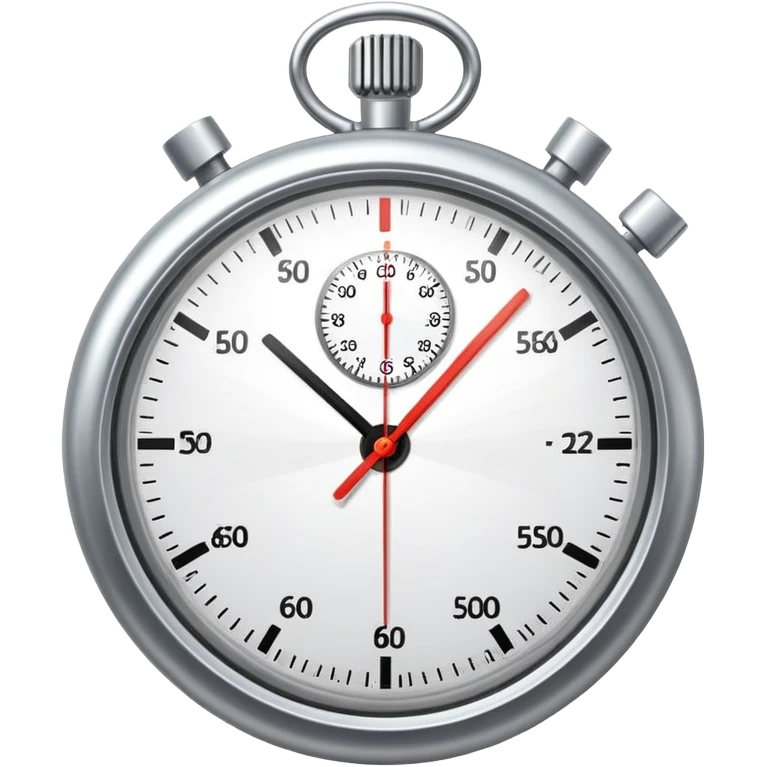 Stopwatch showing 1 minute and 58 seconds, hands pointing just before the 2-minute mark, symbolizing the two-minute rule in productivity emoji