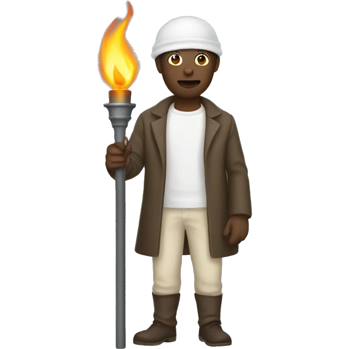 Faceless frenchman with torch emoji