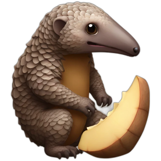 Pangolin eating a bat emoji