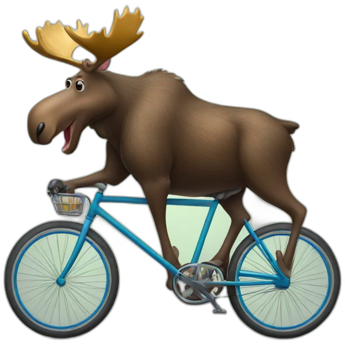 Moose riding a bicycle emoji