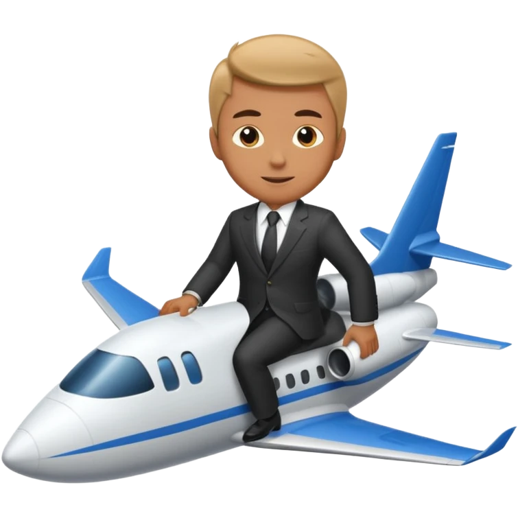Suit man riding a jet plane emoji