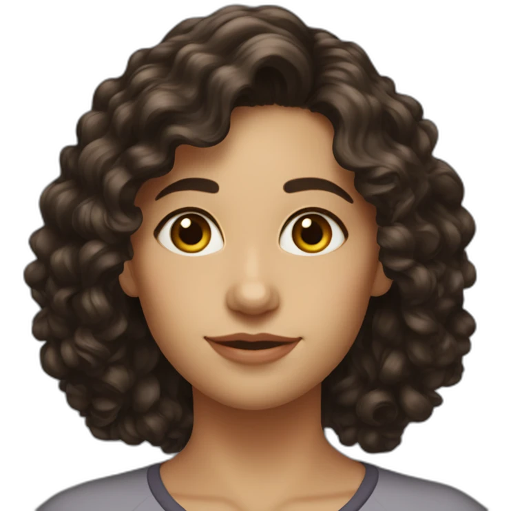 alyson our boss long curly dark hair brown eyes emoji