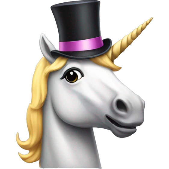 Unicorn with top hat emoji