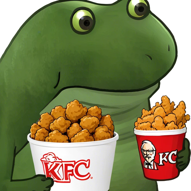bufo offering a bucket of KFC chicken emoji