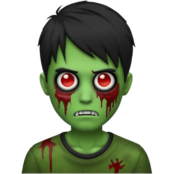 crie um emoji de zumbi homen com o cabelo de emo de anime grande cobrindo o rosto assim🧟 emoji