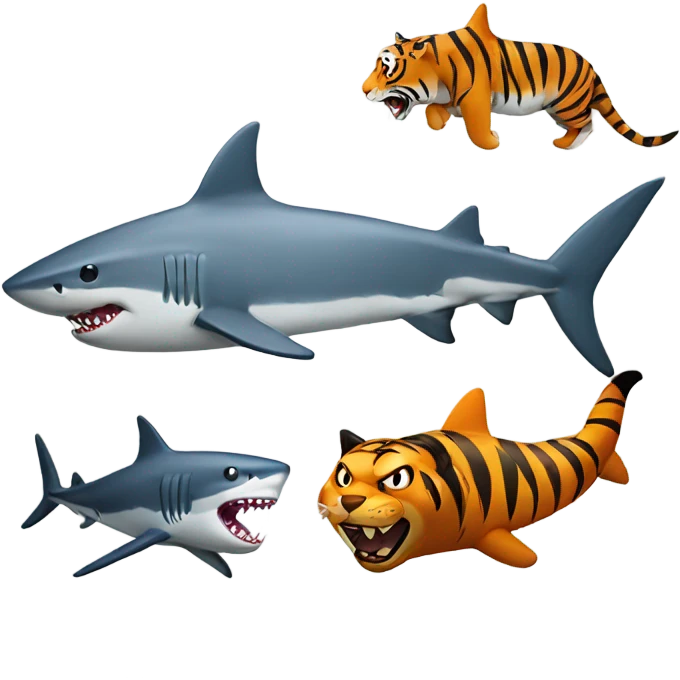 Shark and Tiger  emoji