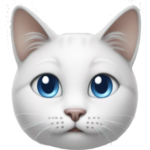 Blue eyed white and grey cat in the toilet  emoji
