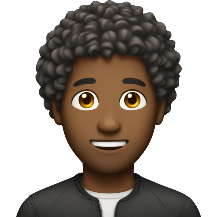 man with curly buzz hair emoji