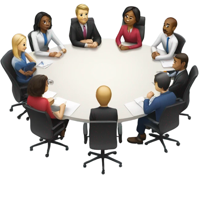 business meeting sitting at a table emoji