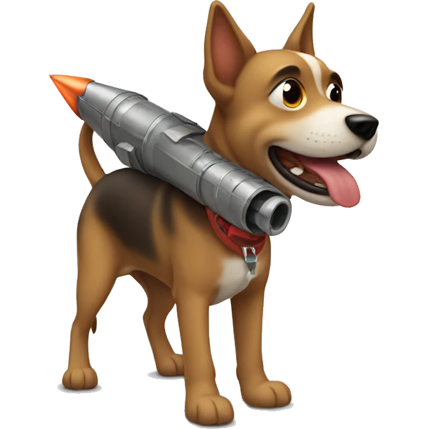 Dog with a rocket launcher ￼ emoji