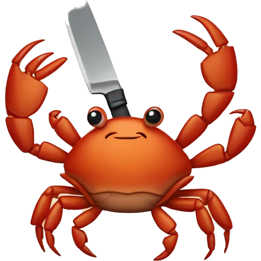 crab holding a knife emoji